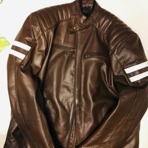 Armored Vented Leather Biker Jacket